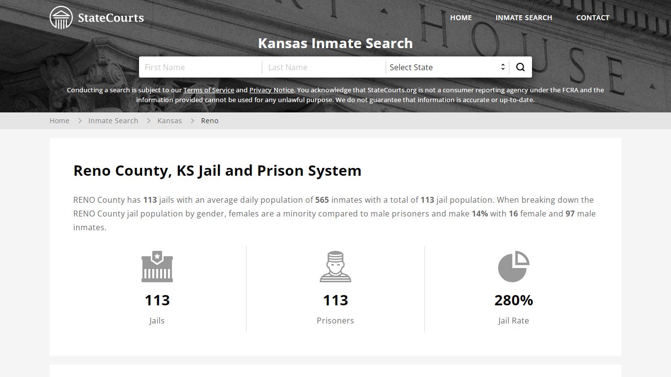 Reno County, KS Inmate Search - StateCourts